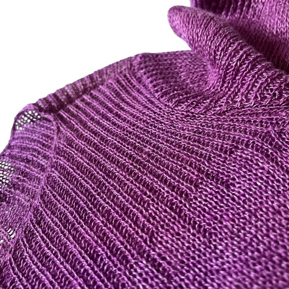 Eileen Fisher Women’s 100% Linen Boat Neck Top in Magenta size Petite Large - Picture 2 of 9